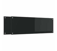 Vidaxl Protection De Cuisine 2 Pcs Noir 120 X 40 Cm Verre Trempé