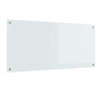 vidaXL Protection de Cuisine Blanc 110 x 50 cm Verre trempé, Dosseret de Cuisine Moderne, Verre Résistant à la Chaleur, Élégante Mise à Niveau de Votre Espace, Panneau Protecteur Minimaliste