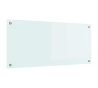 vidaXL Protection de Cuisine Blanc 90 x 40 x 0,8 cm Verre trempé, Dosseret de Cuisine Moderne, Verres rectangulaires, résistant à la Chaleur, protège Mur Bon Style