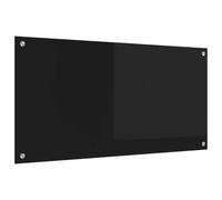 vidaXL Protection de Cuisine Noir 100 x 50 cm Verre trempé, Design Moderne, Plan de Travail Durable : Dosseret en Verre résistant à la Chaleur, pour Une déco stylée