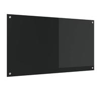 vidaXL Protection de Cuisine Noir 110 x 60 x 0,6 cm Verre trempé, Écran Arrière de Cuisine Moderne, Verre Résistant à Chaleur, Amélioration Élégante, Panneau Protecteur Minimaliste
