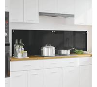 vidaXL Protection de cuisine en verre trempé Noir 90 x 50 x 0.8 cm