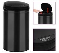 vidaXL Prullenbak met automatische sensor 40 L koolstofstaal zwart322699 Noir G