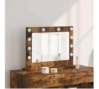 VIDAXL Psyche Miroir de vanité 60 x 45 x 18 cm - Chêne fumé, LED blanc chaud