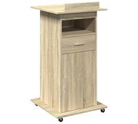 Vidaxl Pupitre Et Roues Et Tiroir Chêne Sonoma Bois D'ingénierie Multicolore