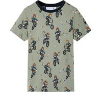 vidaXL Pyjama enfant manches courtes kaki clair 128