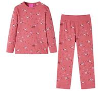 vidaXL Pyjamas Enfants Manches Longues Vêtement Imprimé Licorne Ailée Rose Ancien 116