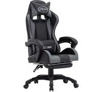 Fauteuil De Jeux Vidéo Avec Repose-Pied Gris Et Noir Similicuir - Vidaxl Gris