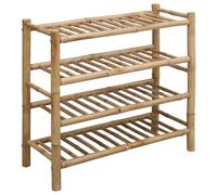 vidaXL Rack à Chaussures avec étagère Naturel 68 x 28 x 63 cm Bambou, Rangement à Chaussures en Bambou, Durable, léger, Facile à Nettoyer, Organisateur d'entrée, Gain de Place