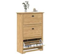 vidaXL Rack à Chaussures avec tiroir BODO Marron Miel 80 x 35 x 118 cm, Rangement à Chaussures Moderne, Organiseur intérieur, étagère Pratique, Rack d'entrée, Design Minimaliste