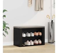 vidaXL Rack à chaussures Chêne noir 75 x 35 x 45 cm Bois d'ingénierie