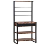 Vidaxl Rack De Cuisine Multicolore 80x40x160 Cm Bois Solide Récupéré