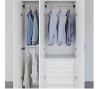 vidaXL Rails de garde-robe télescopiques 2 pcs Argenté 58-100 cm 344373