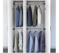 vidaXL Rails de garde-robe télescopiques 4 pcs Argenté 58-100 cm 3102979