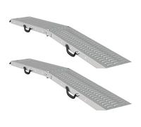 vidaXL Ramp de Chargement 2 pcs Argent 166 x 22,5 x 4,5 cm
