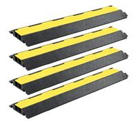vidaXL Rampe de protection de câble 2 canaux 101,5 cm caoutchouc jaune et noir 4 pièces
