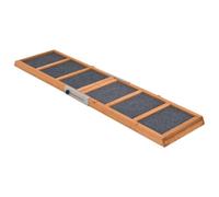 vidaXL Rampe pour Chiens, Marche pour Chats Antidérapante, Escalier Pliable pour Animaux de Compagnie Voiture, Gris Bois de Sapin Solide
