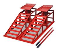 vidaXL Rampes de réparation des voitures 2 pièces Rouge Acier