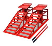 vidaXL Rampes de réparation pour voitures 2 pièces Rouge Acier