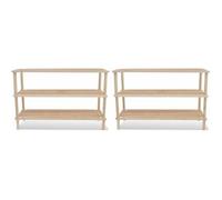 vidaXL Range-chaussures à 3 étagères 2 pcs Bois de sapin solide
