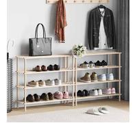 vidaXL Range-chaussures à 4 étagères – Bois de sapin solide – 2 pcs
