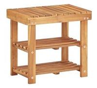 vidaXL Range-Chaussures Etagère de Rangement Organisateur de Chaussures Banc à Chaussures Entrée Couloir 50x32x45 cm Bois d'Acacia Massif 45929 Brun G