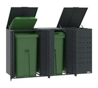 vidaXL Rangement à roulettes pour poubelles pour 3 bacs anthracite, rangement de poubelles, rangement de poubelles de 3279983