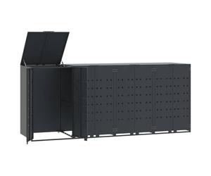vidaXL Rangement à roulettes pour poubelles pour 4 bacs Anthracite