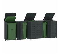 vidaXL Rangement à roulettes pour poubelles pour 5 bacs anthracite, rangement de poubelles, rangement de poubelles de 3279985