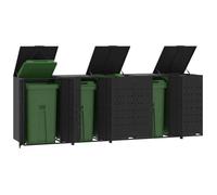 vidaXL Rangement à roulettes pour poubelles pour 5 bacs noir acier, rangement de poubelles, rangement de poubelles de 3279980