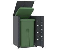vidaXL Rangement à roulettes pour poubelles pour bac unique anthracite, rangement de poubelles, rangement de poubelles de jardin, hangar à poubelles