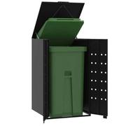 vidaXL Rangement à roulettes pour poubelles pour bac unique noir acier, rangement de poubelles 4008424