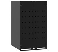 vidaXL Rangement à roulettes pour poubelles pour bac unique noir acier, rangement de poubelles 4008424