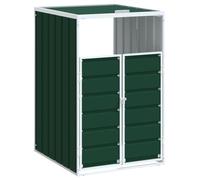 vidaXL Rangement à roulettes pour poubelles 4006175 – pour 2 bacs en acier, jardin