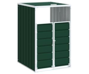 vidaXL Rangement à roulettes pour poubelles pour Deux bacs Acier