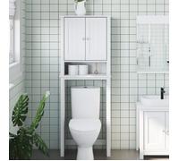 vidaXL Rangement au-dessus de la cuvette BERG blanc bois massif 358554