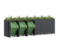 vidaXL Rangement à roulettes pour 2 poubelles Anthracite Jardin et Terrasse