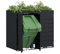 vidaXL Rangement de poubelle à roulettes pour 2 poubelles Noir