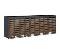 vidaXL Rangement de poubelle à roulettes pour 3 poubelles Anthracite
