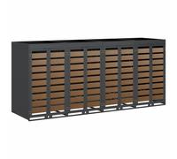 vidaXL Rangement de poubelle à roulettes pour 3 poubelles Anthracite