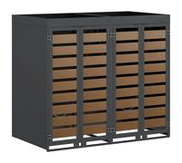 vidaXL Rangement de poubelle à roulettes pour 3 poubelles Anthracite