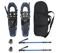 Vidaxl Raquettes À Neige 3 En 1 Avec Bâtons De Randonnée Bleu