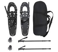 Vidaxl Raquettes À Neige 3 En 1 Avec Bâtons De Randonnée Noir