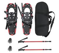 Vidaxl Raquettes À Neige 3 En 1 Avec Bâtons De Randonnée Rouge
