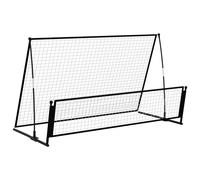 But de Football de Rebondissement 2 en 1 Rebondisseur de Football But de Sport Jardin Cour Patio Extérieur 202x104x120 cm Acier
