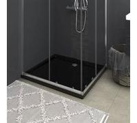 vidaXL Receveur de douche rectangulaire en ABS noir 80 x 90 cm