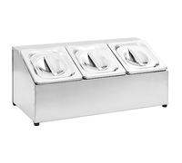 vidaXL Récipient Gastronorm GN 1/6 – Acier inoxydable, 3 bacs, couvercles inclus