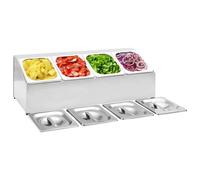 Vidaxl Récipient Gastronorm Avec 4 Bacs Gn 1/6 Acier Inoxydable