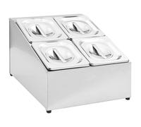 vidaXL Récipient Gastronorm GN 1/6 – 4 bacs en acier inoxydable