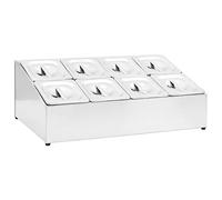 Récipient Gastronorm - vidaXL - GN 1/6 - Acier Inoxydable - 8 Bacs - Couvercles Inclus